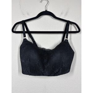 Victoria’s Secret L-DD/38DD Lined No Wire Lace Bra Black